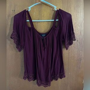 Rue21 Women's Deep Burgundy Lace Blouse